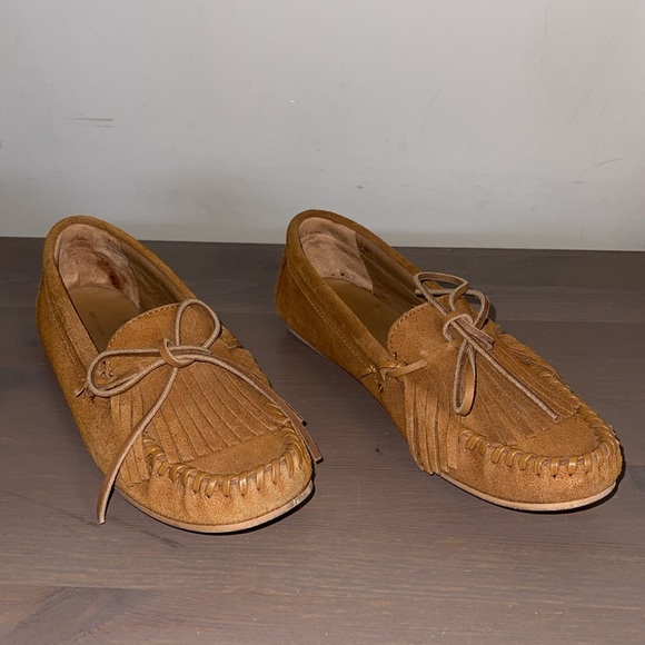 Zara Tan Suede Moccasin Loafers - Women’s Size 37 - Picture 4 of 8
